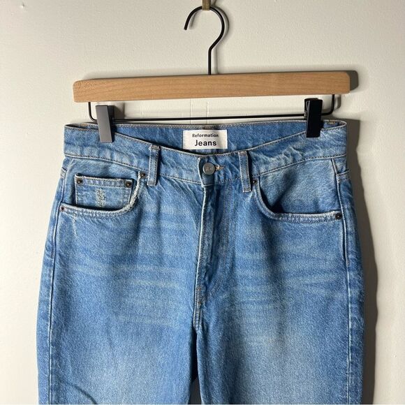 Reformation Julia High Waisted Cigarette Jeans Sonoma Destroyed color size 27 - Picture 7 of 12